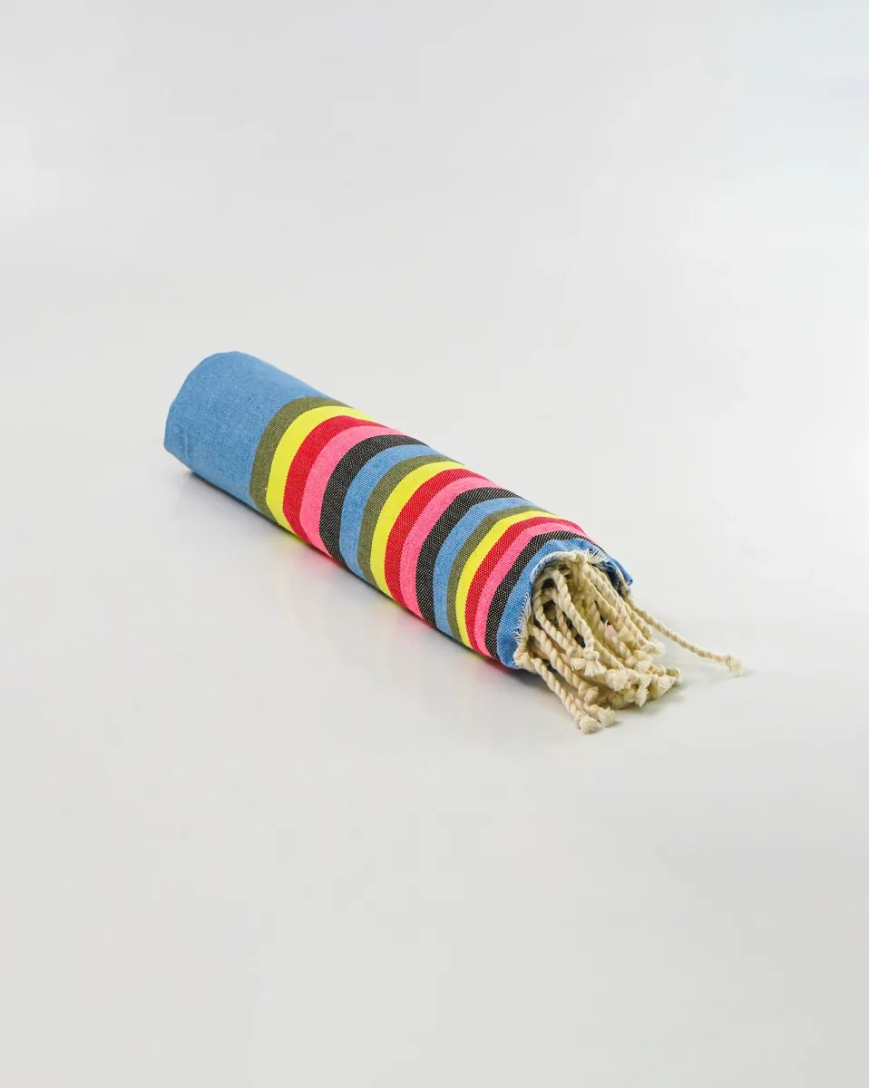 Fouta 6 Couleurs FTA0012 — tissage Plat 1×2m